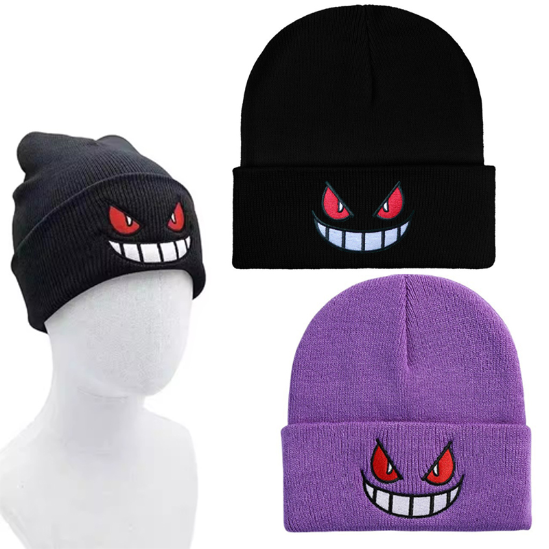 Anime Pokemon Gengar Cute Cart - Knit Beanie Hat Warm のレビューと価格